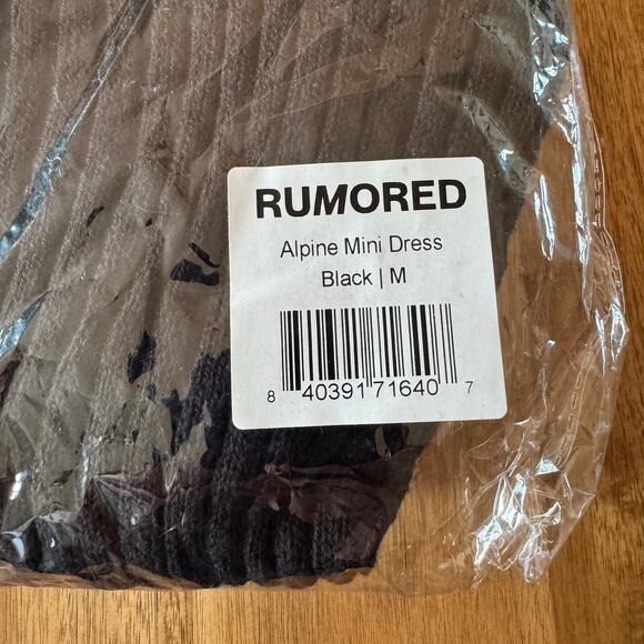 Rumored Ribbed Mini Sweater Dress size medium black - Picture 13 of 14